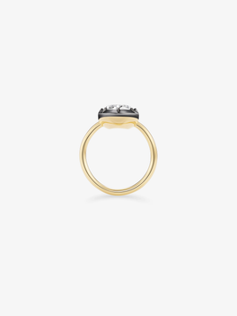 3.52ct North-South Oval Diamond Button Back Ring