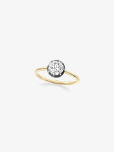 1ct Diamond & Blackened Gold Button Back Ring