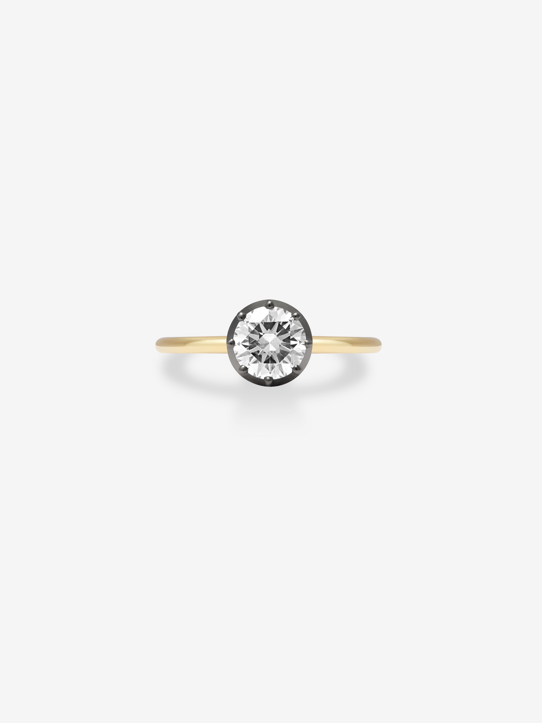 1.18ct Diamond & Blackened Gold Button Back Ring  View 1