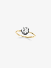 1.18ct Diamond & Blackened Gold Button Back Ring