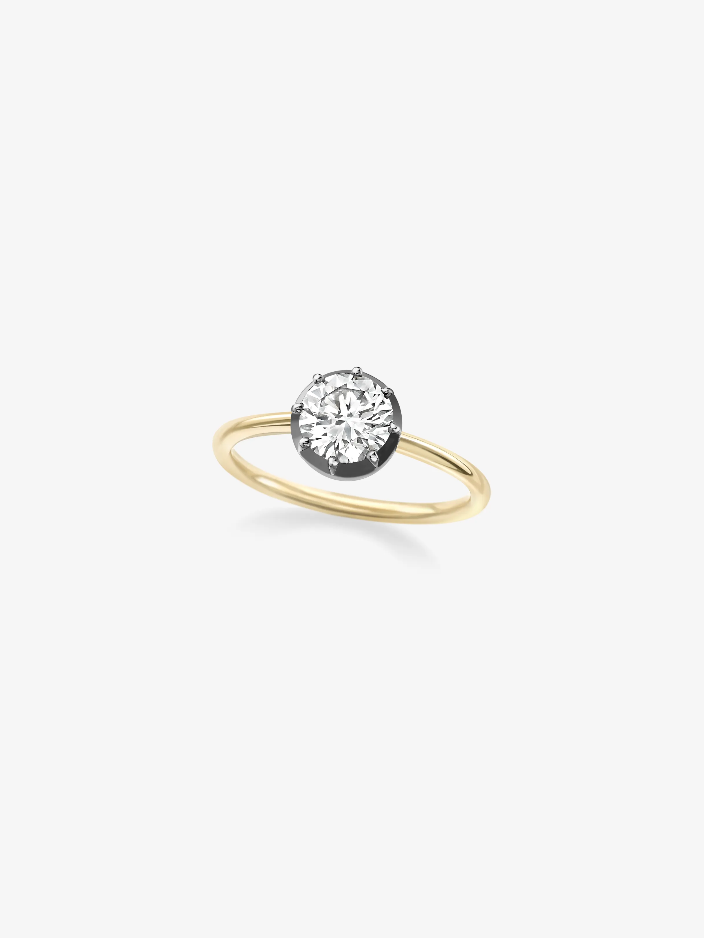 1.18ct Diamond & Blackened Gold Button Back Ring View 2