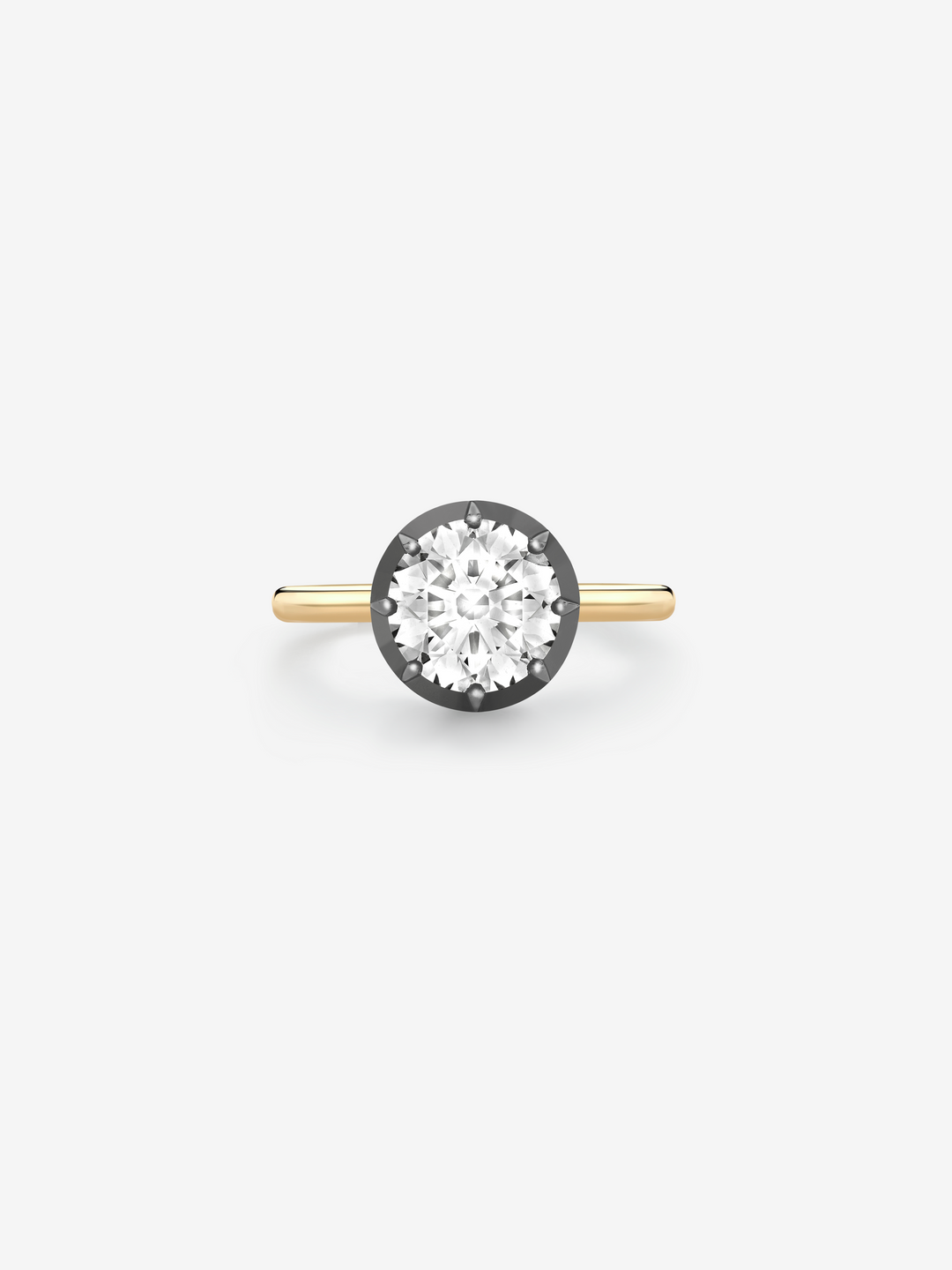 2.43ct Round Brilliant Diamond Button Back Ring  View 1