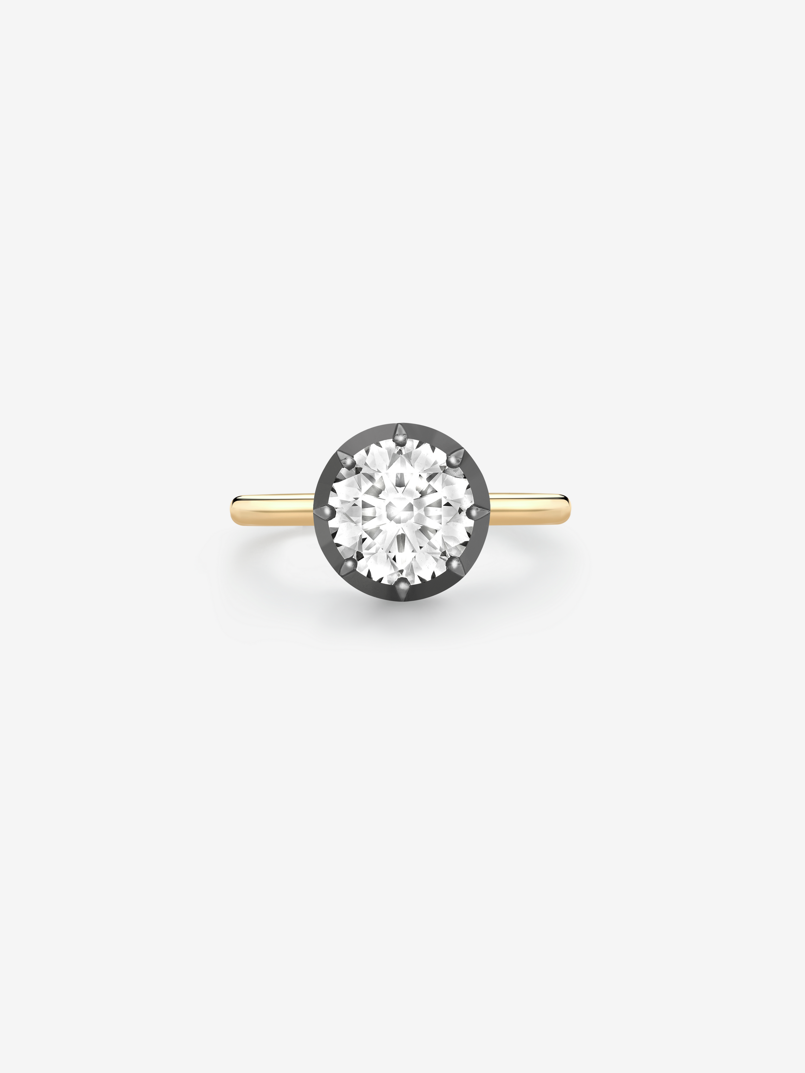 2.43ct Round Brilliant Diamond Button Back Ring View 1