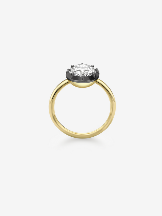 2.43ct Round Brilliant Diamond Button Back Ring View 4