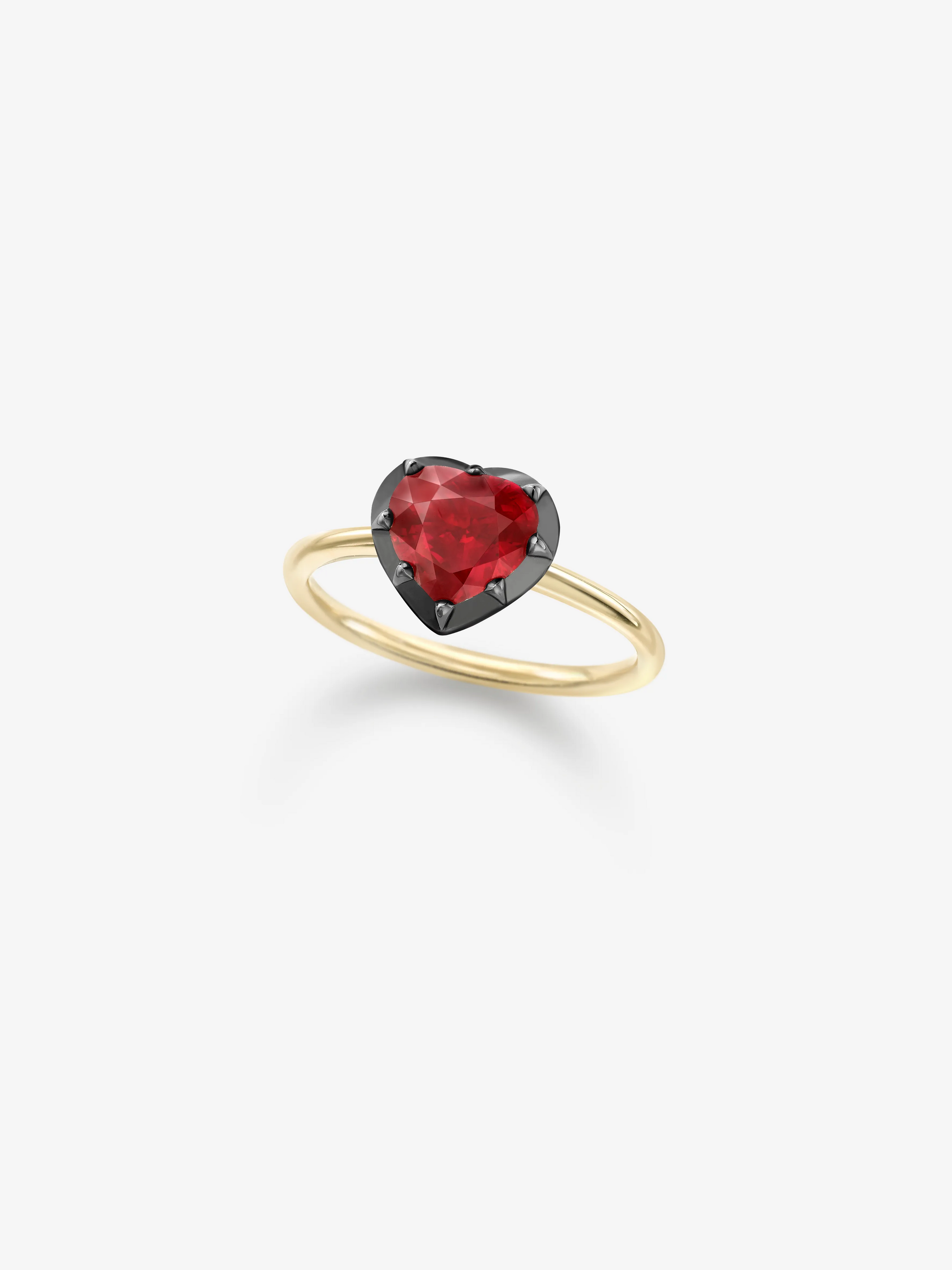 2.01ct Heart-Shaped Ruby Button Back Ring View 2