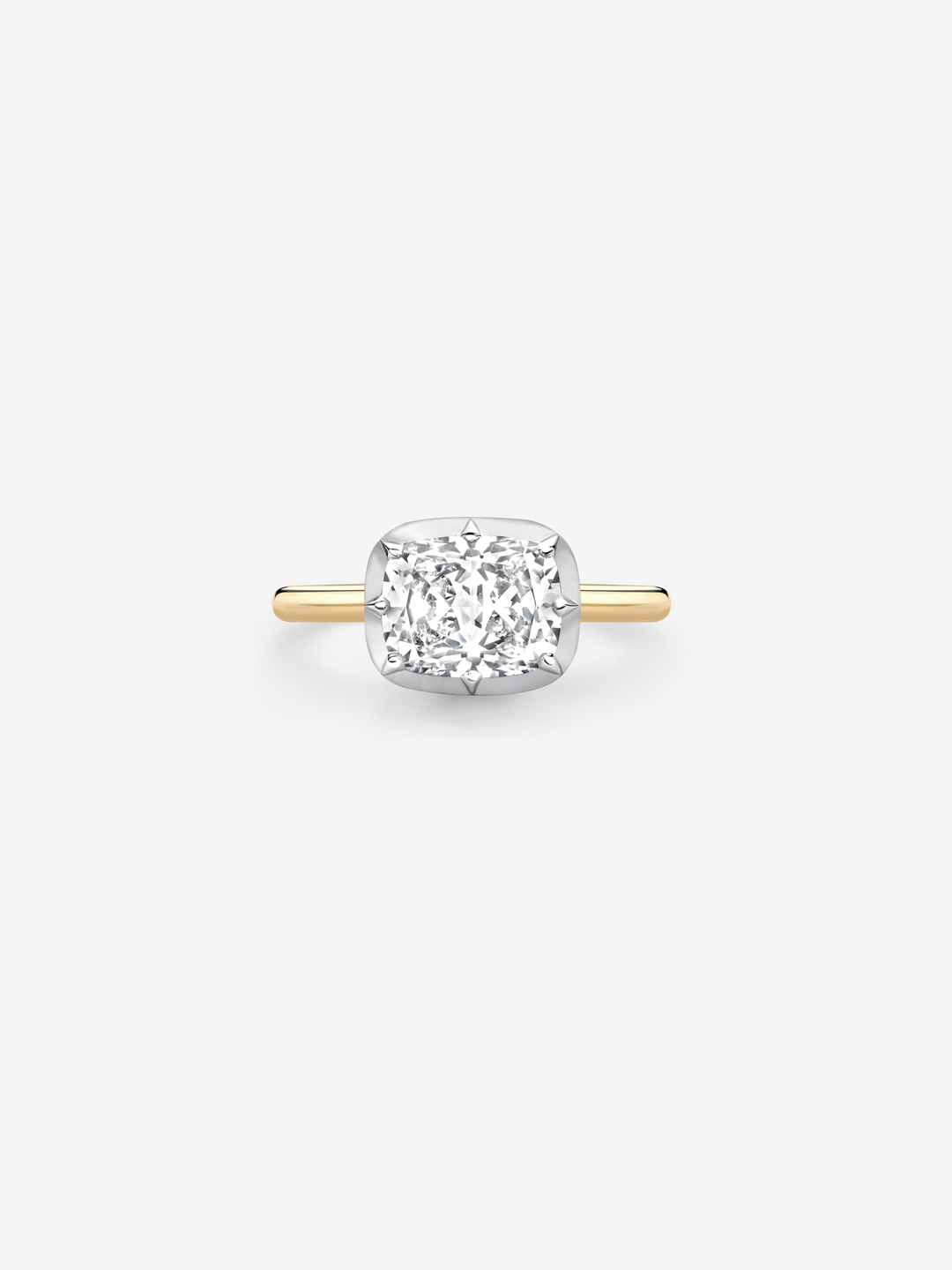 2.01ct East-West Cushion Diamond Button Back Ring  View 1