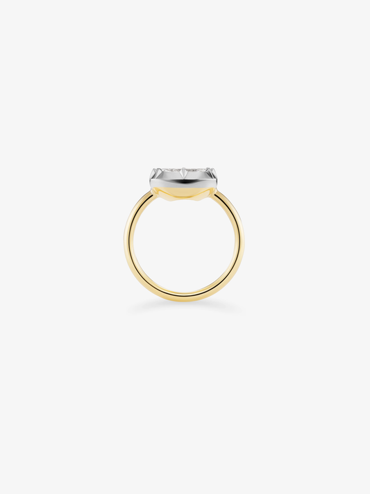 3.01ct East-West Cushion Diamond Button Back Ring View 4