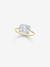3.06ct East-West Cushion Cut Diamond Button Back Ring