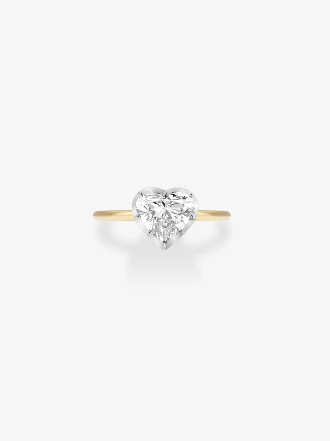 2ct Heart-Shaped Diamond & White Gold Button Back Ring  View 1