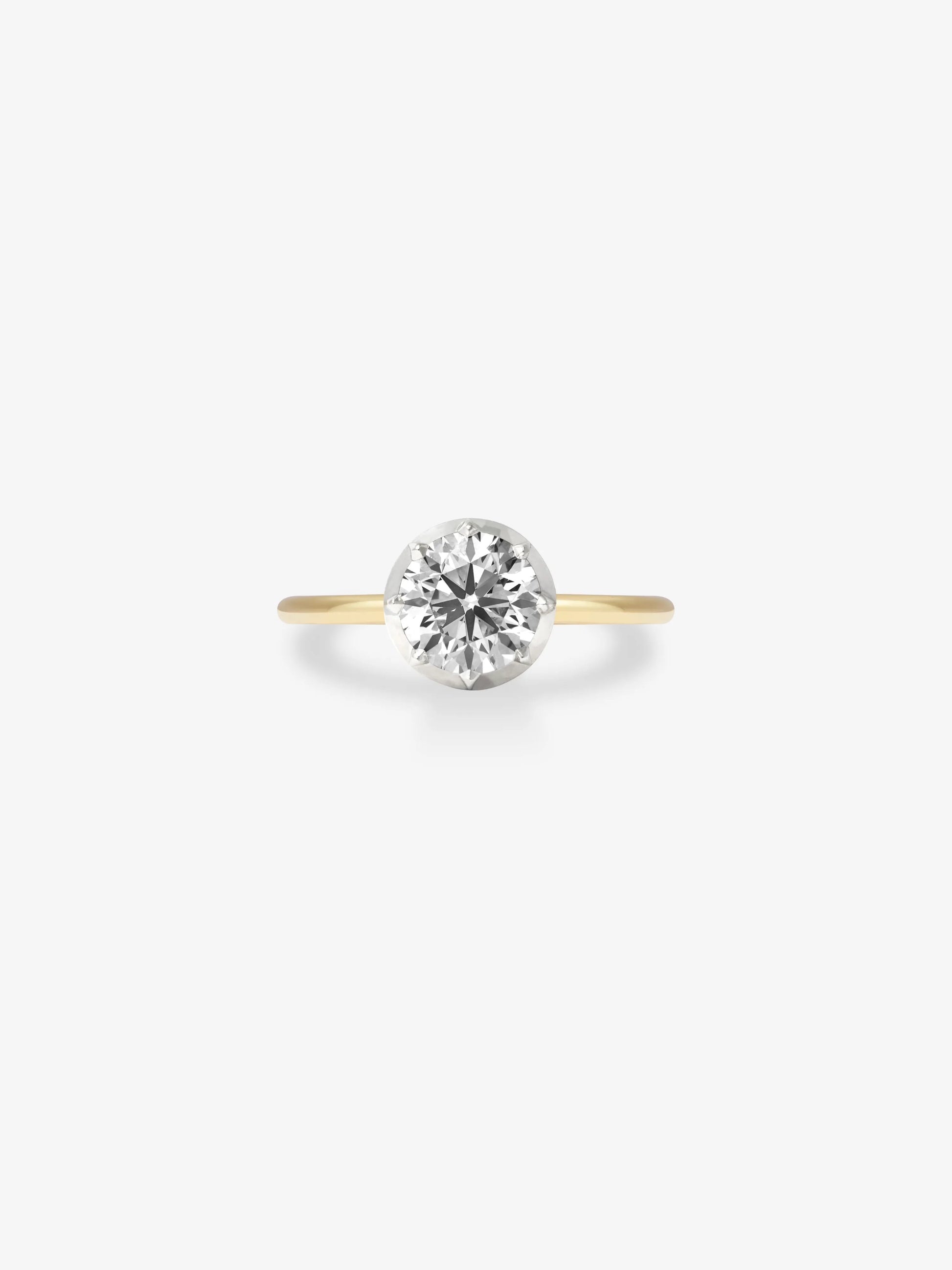 1.55ct Round Brilliant Diamond Button Back Ring View 1