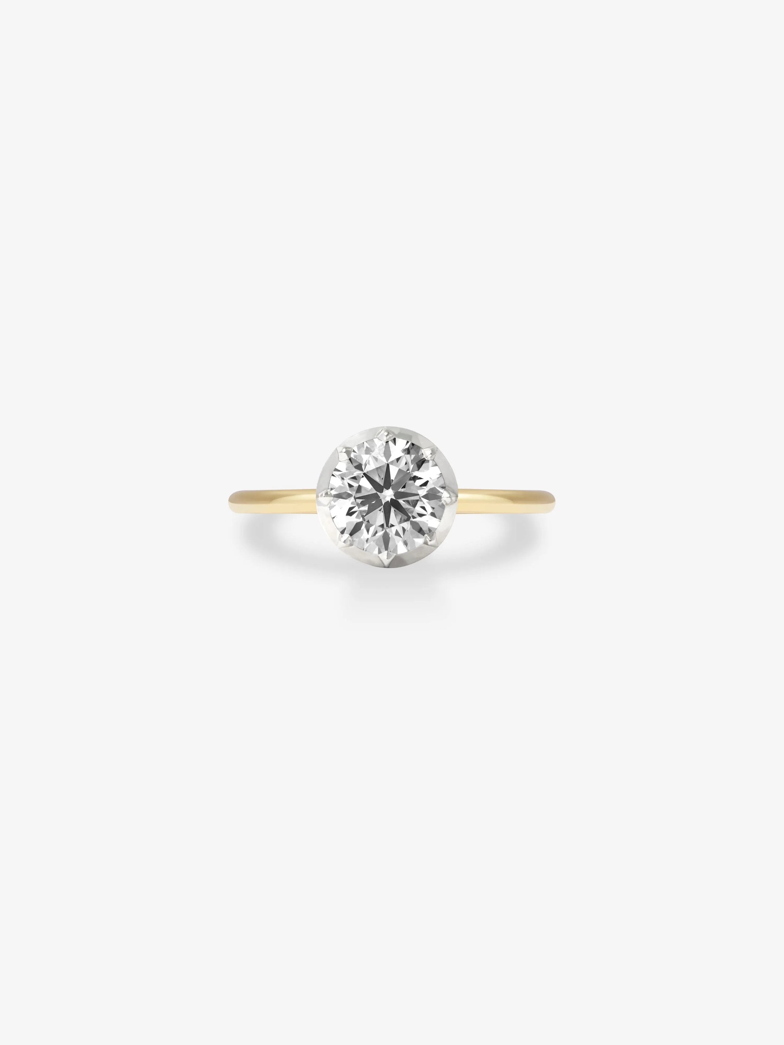 1.55ct Round Brilliant Diamond Button Back Ring View 1