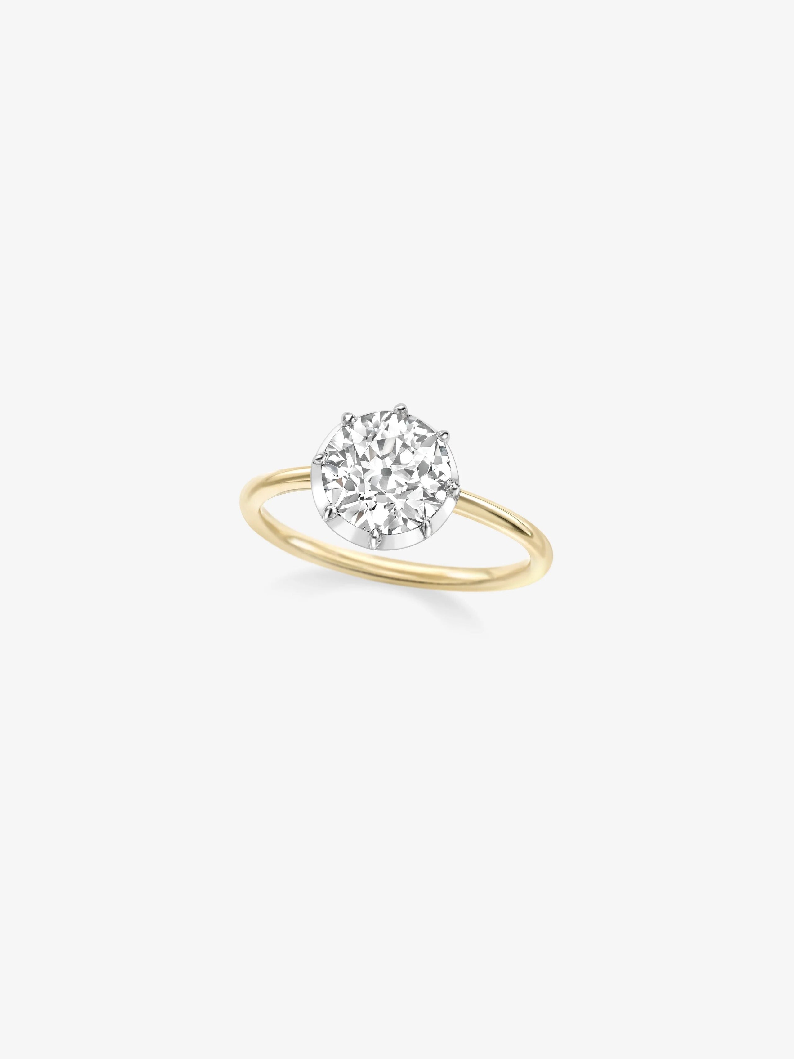1.55ct Round Brilliant Diamond Button Back Ring View 2