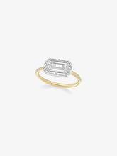 1.56ct East-West Emerald Cut Diamond Button Back Ring