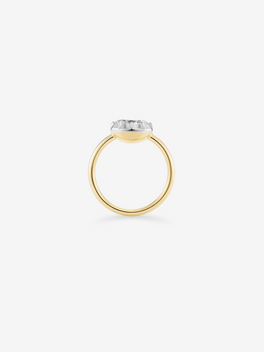 1.51ct East-West Oval Diamond Button Back Ring