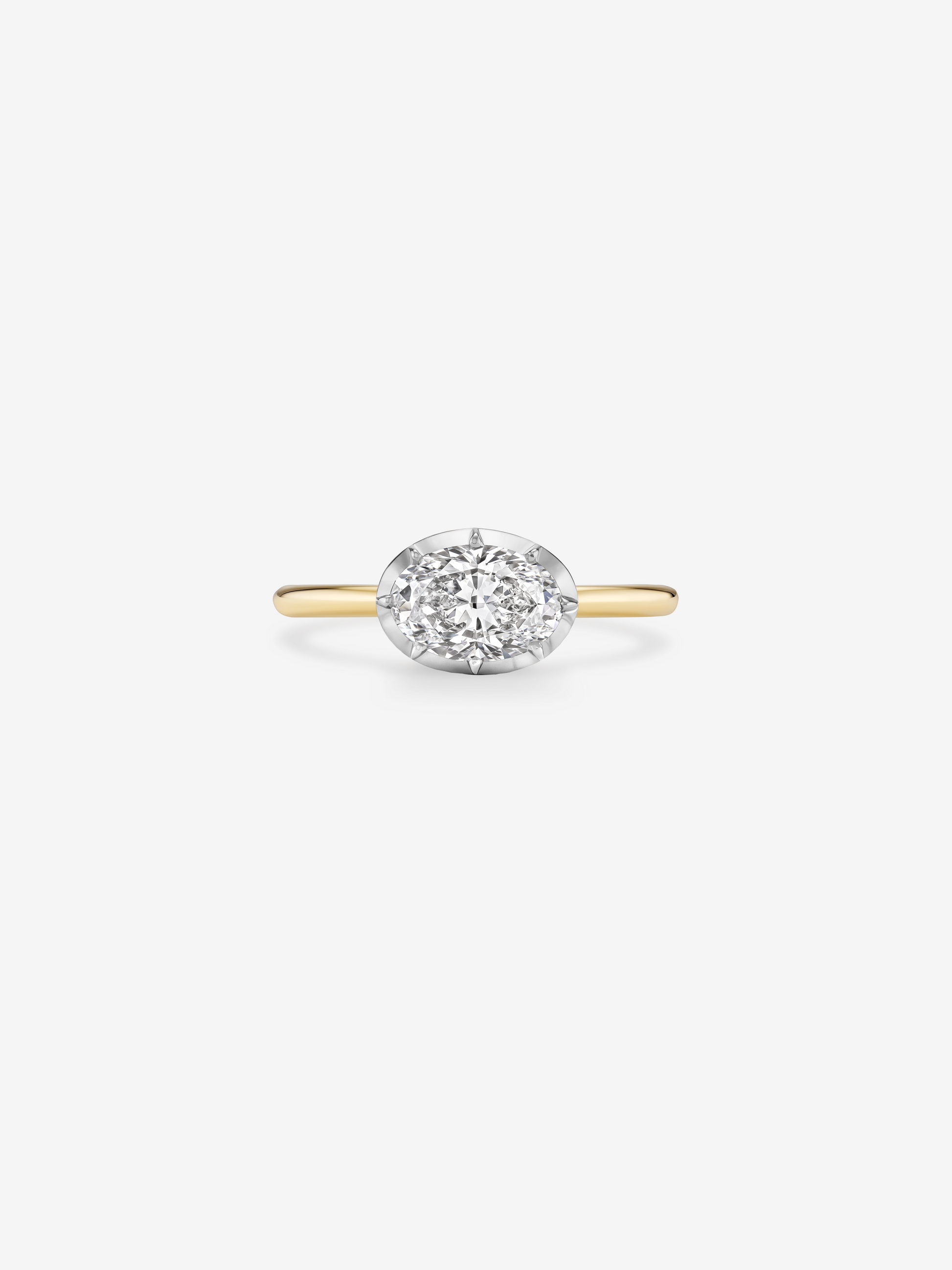1.51ct East-West Oval Diamond Button Back Ring View 1