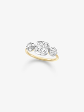 1.50ct Three Stone Cushion Diamond Button Back Ring