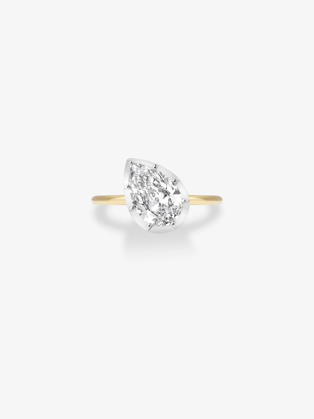 1.46ct Tilted Pear Diamond Button Back Ring  View 1