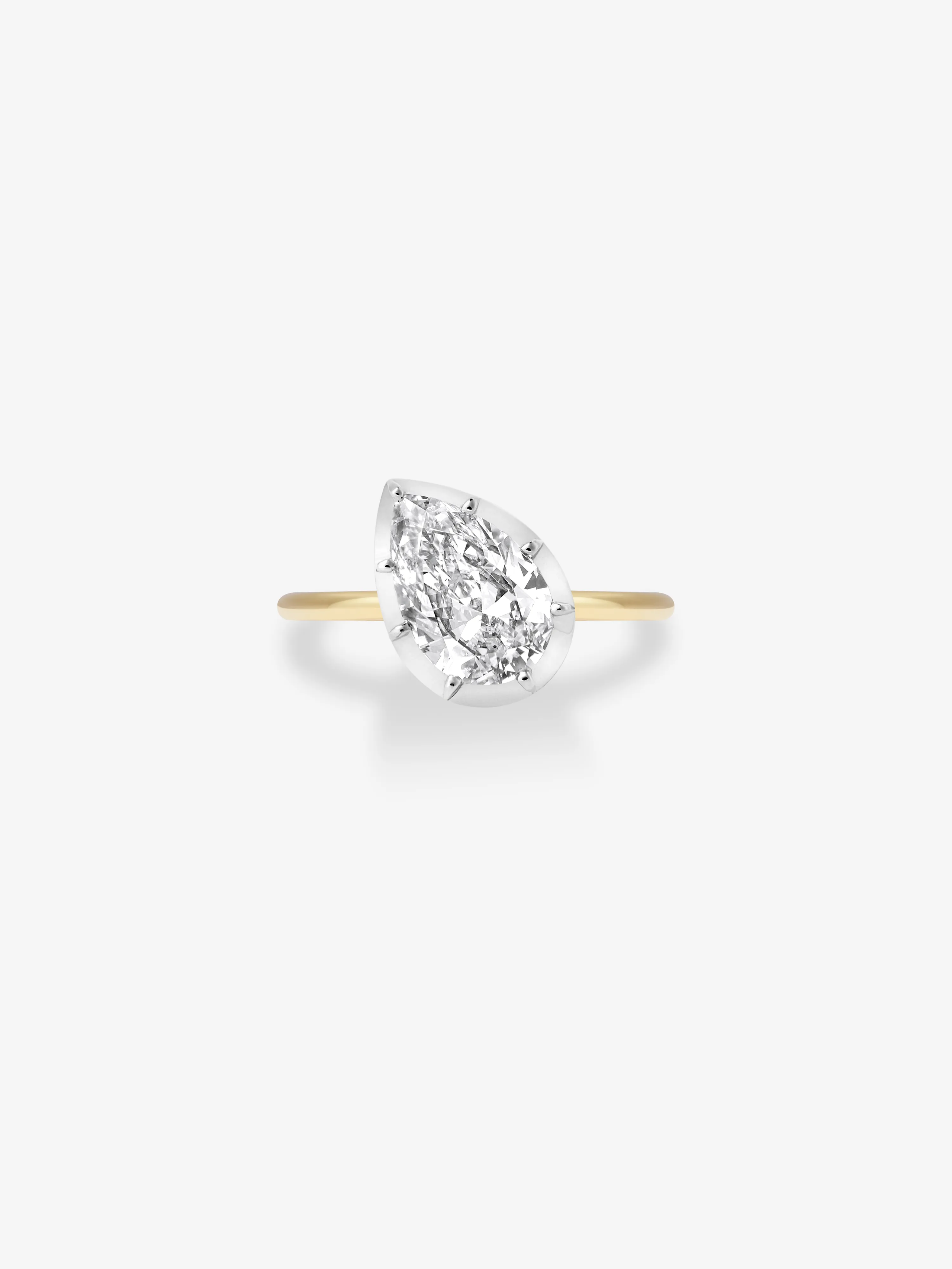 1.46ct Tilted Pear Diamond Button Back Ring View 1
