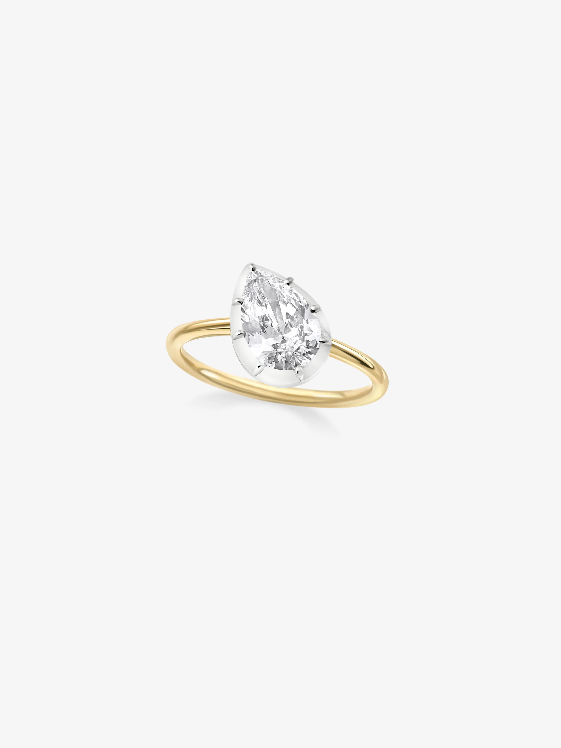 1.46ct Tilted Pear Diamond Button Back Ring View 2