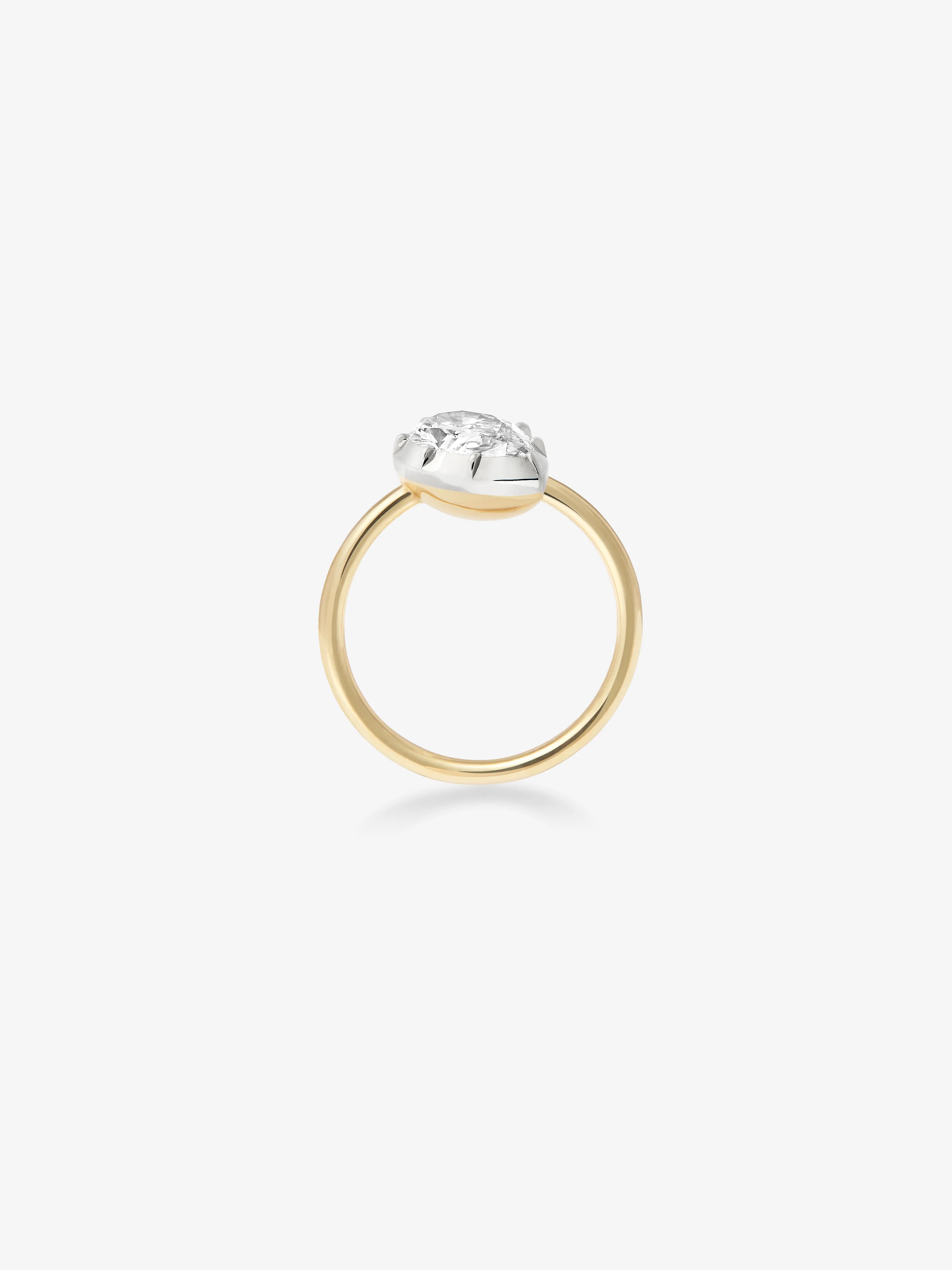 1.46ct Tilted Pear Diamond Button Back Ring View 4