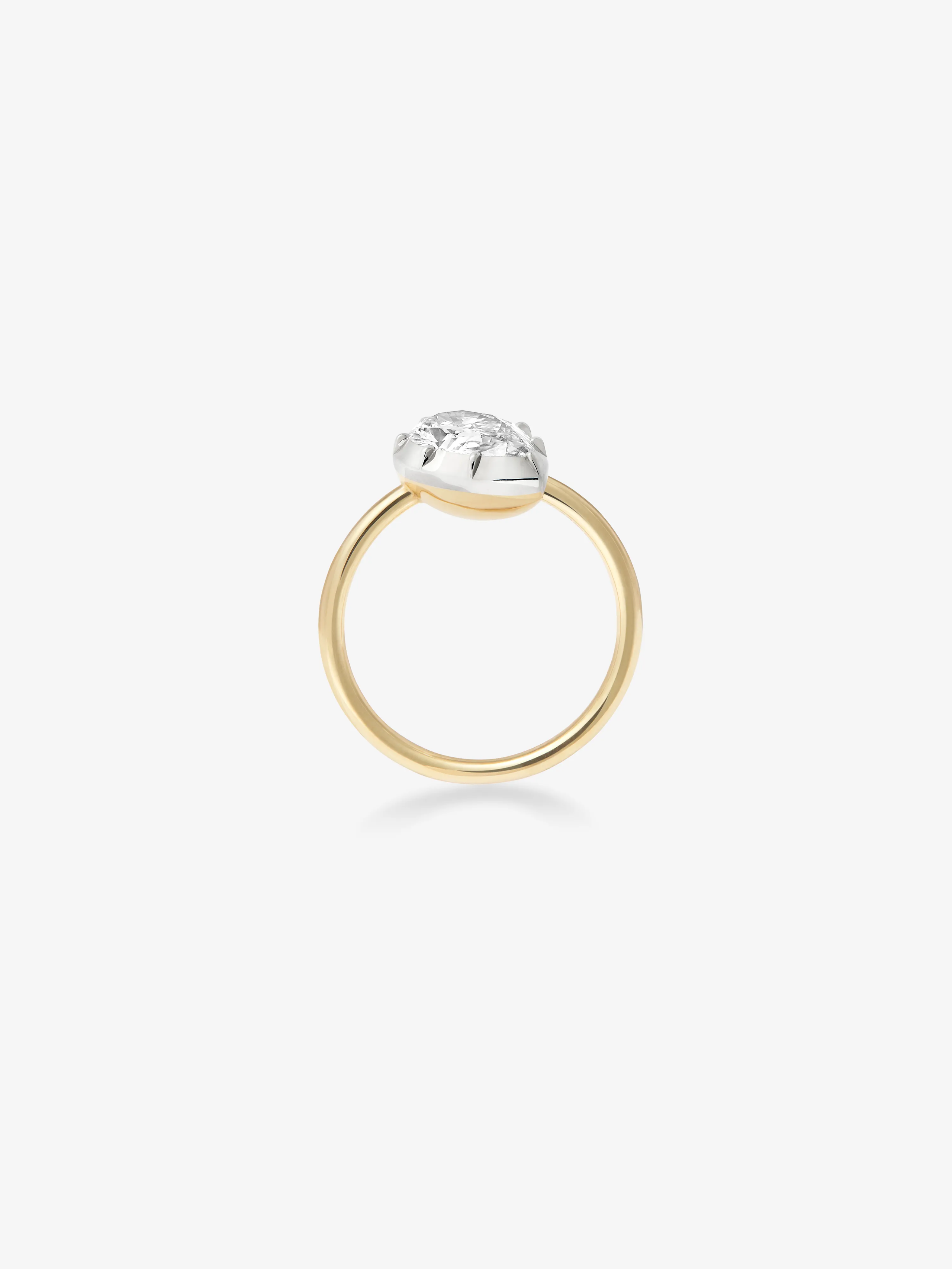 1.46ct Tilted Pear Diamond Button Back Ring View 4
