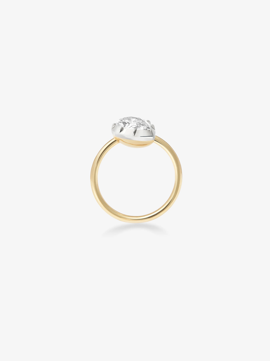 1.46ct Tilted Pear Diamond Button Back Ring View 4
