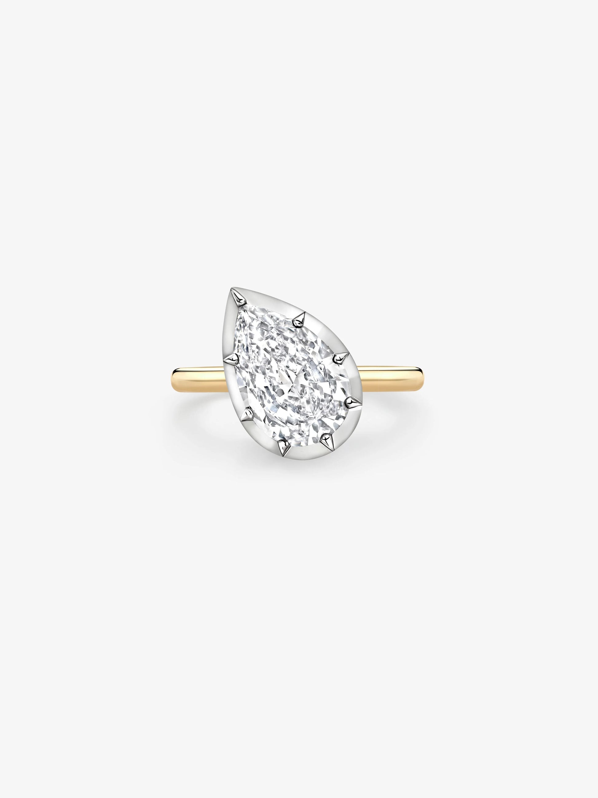 1.73ct Tilted Pear Diamond Button Back Ring View 1