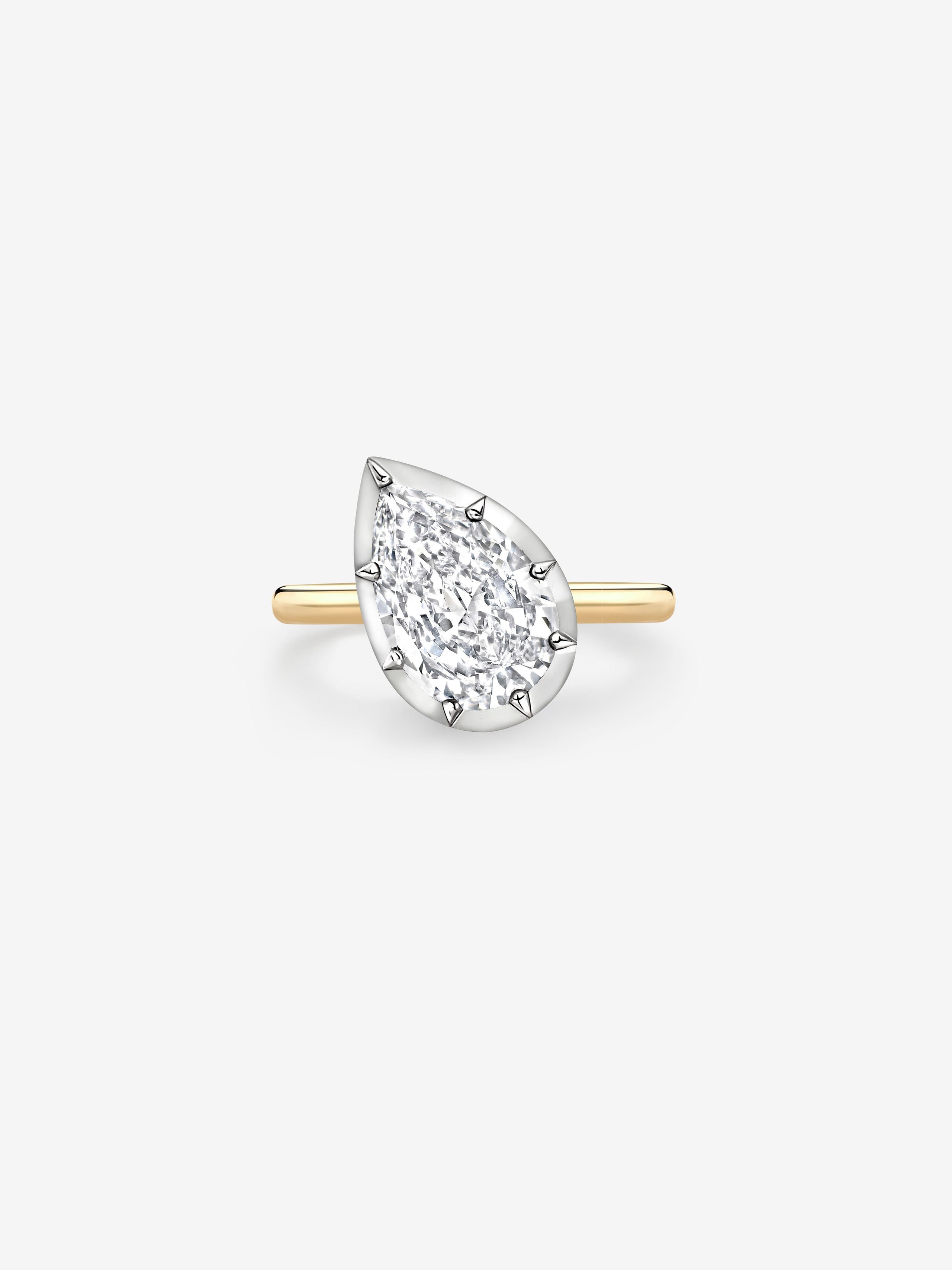 2.01ct Tilted Pear Diamond Button Back Ring View 1