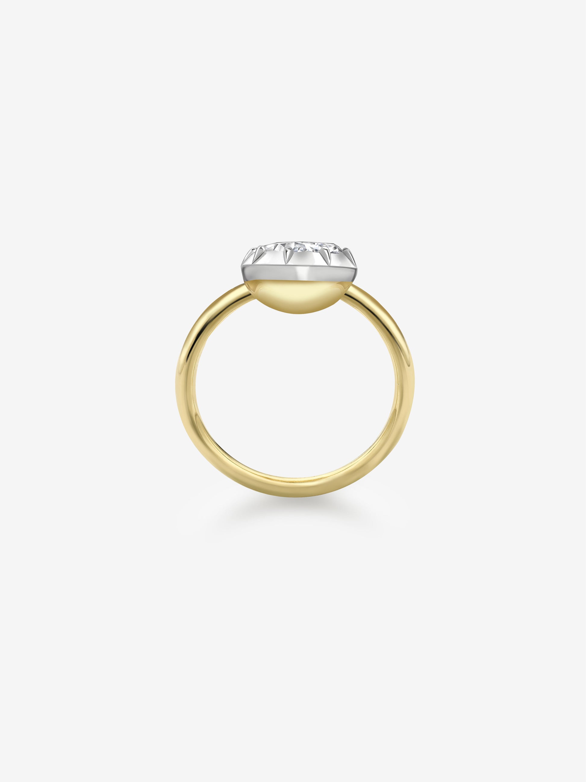 2.01ct Tilted Pear Diamond Button Back Ring View 3