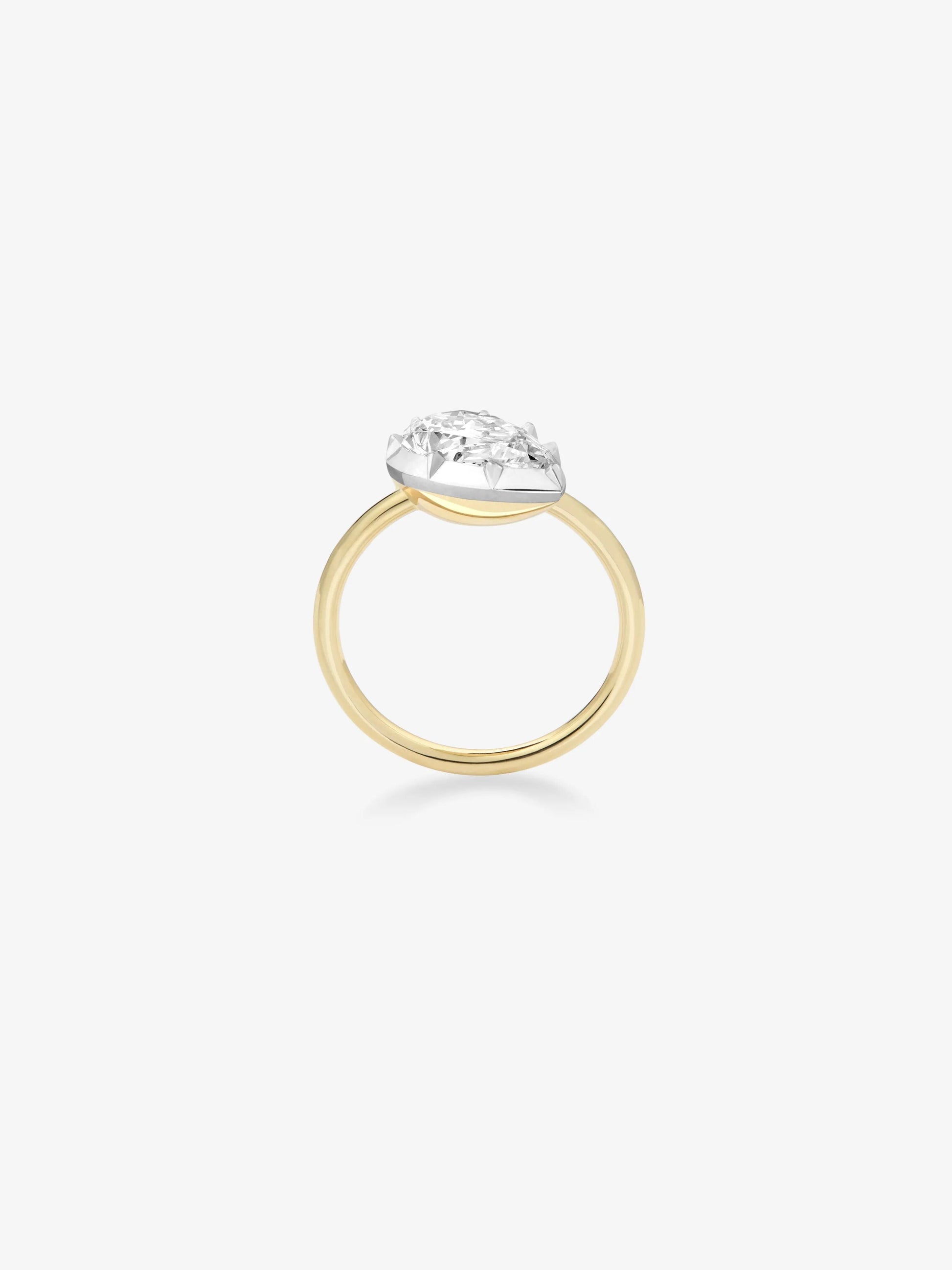 2.72ct Tilted Pear Diamond Button Back Ring View 4