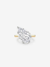 7.16ct Tilted Pear Diamond Button Back Ring