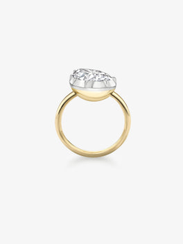 7.16ct Tilted Pear Diamond Button Back Ring