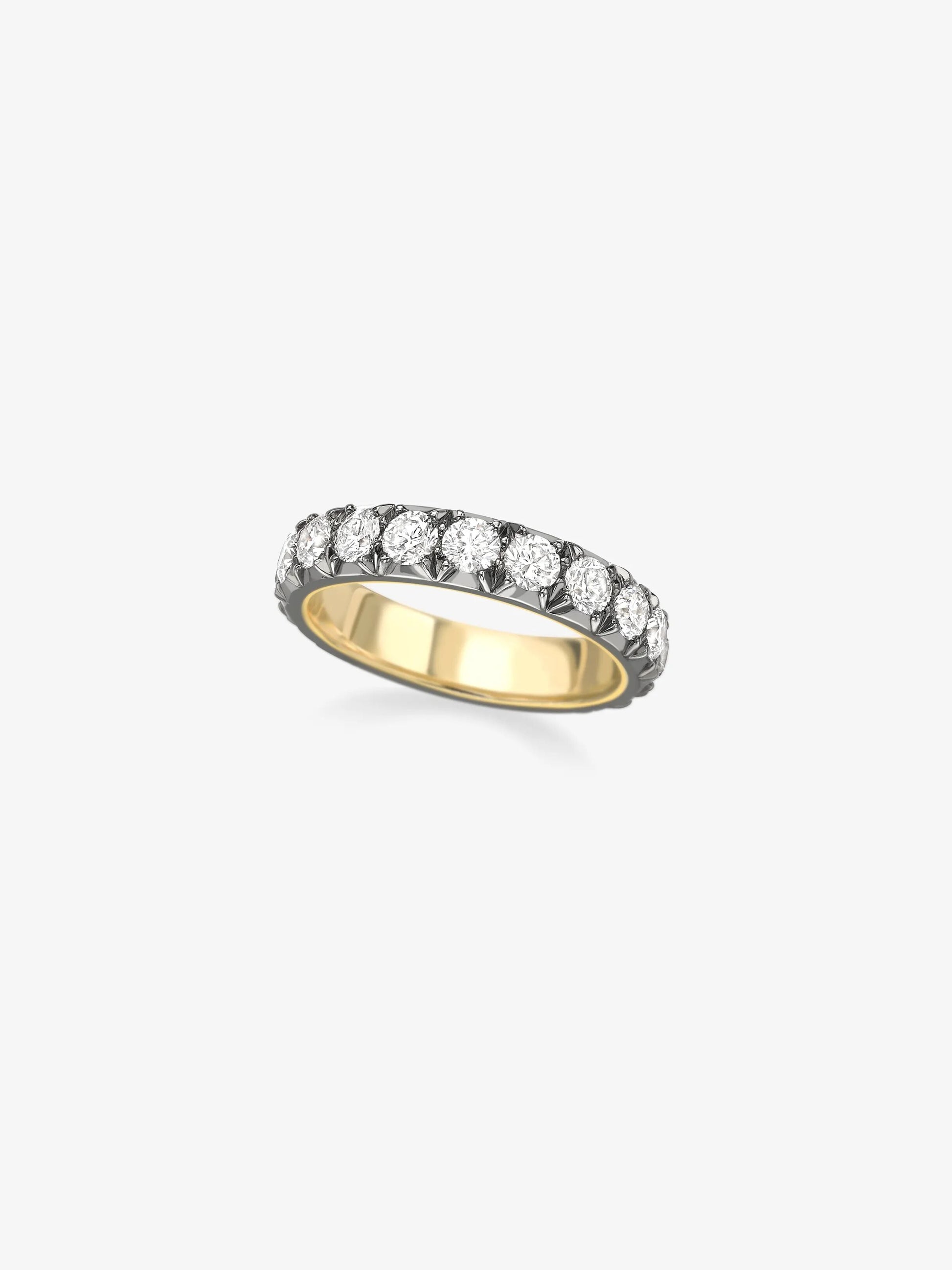 Medium Cut-Down Blackened Gold Band View 1