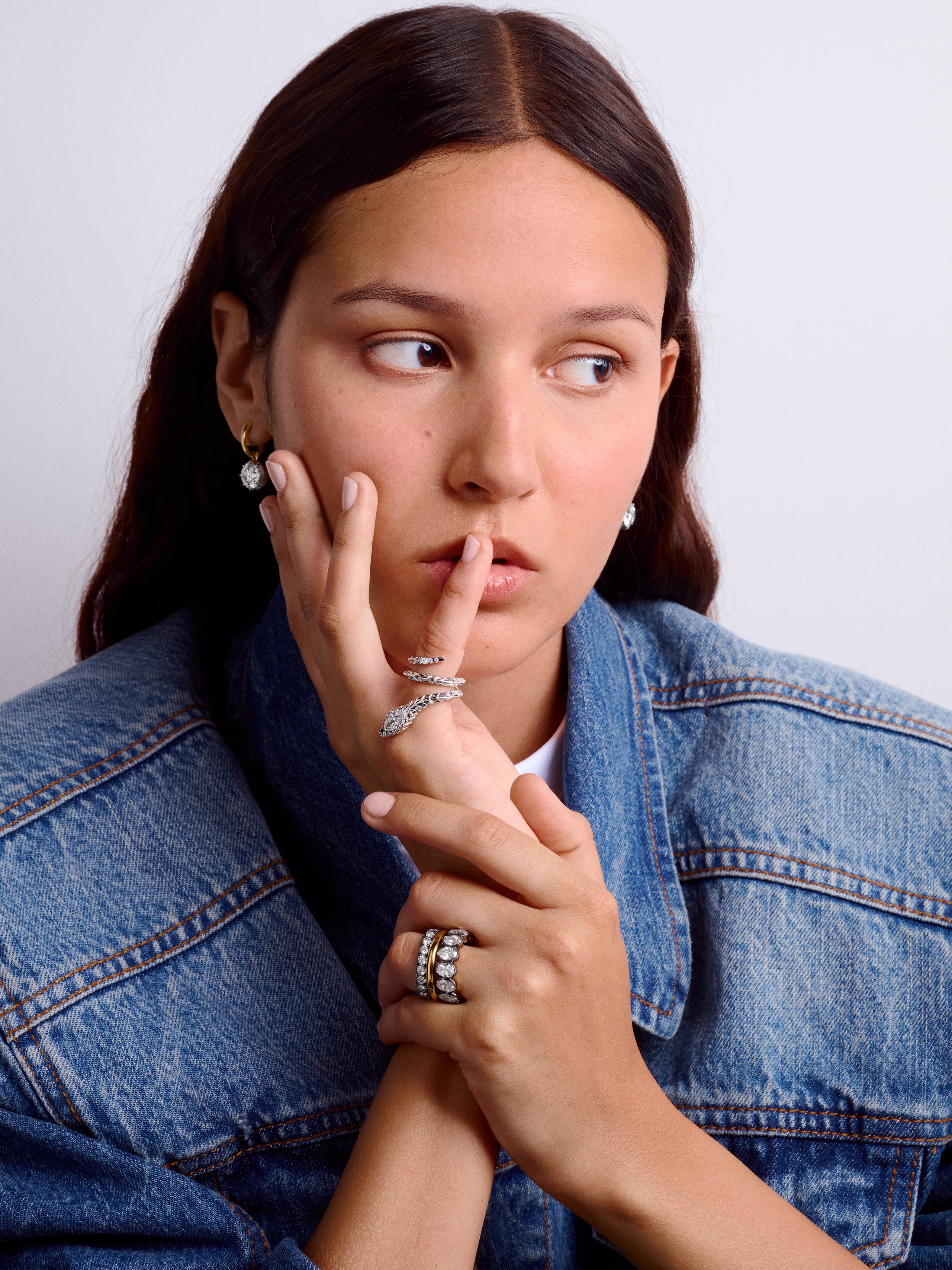 0.90ct Diamond White Gold Snake Ring View 3