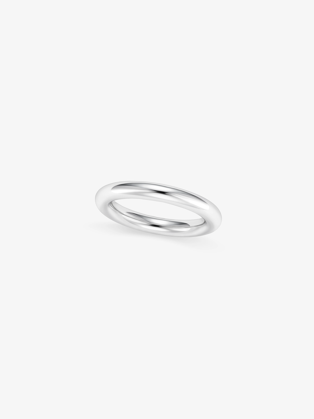 Round Wire 3mm White Gold Band  View 1