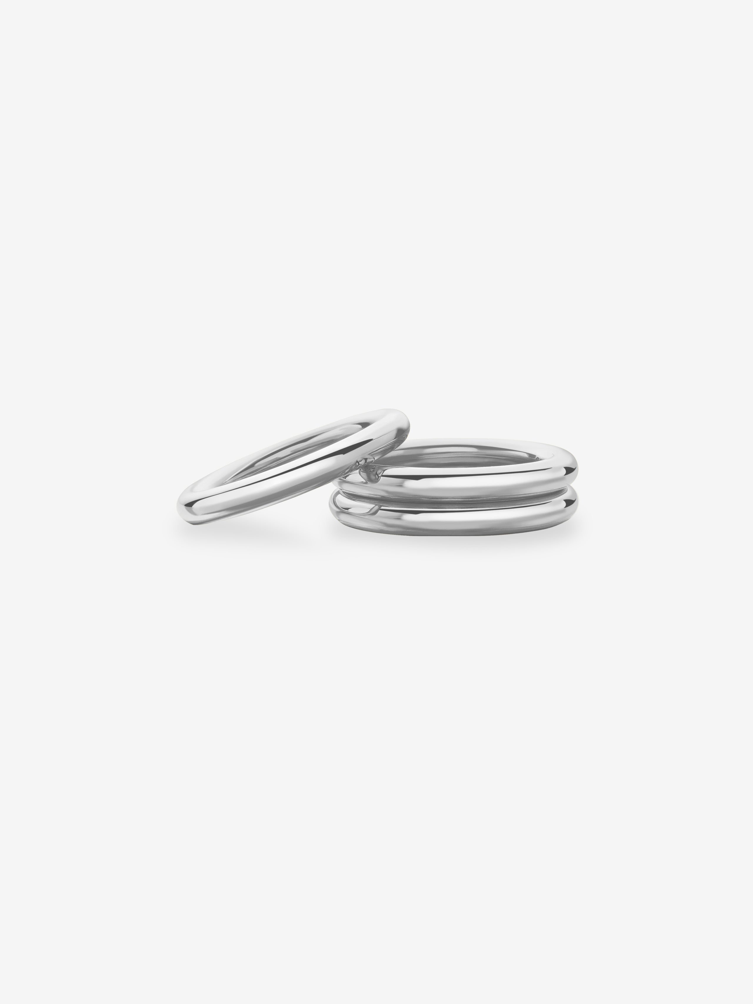 Round Wire 3mm White Gold Band View 2