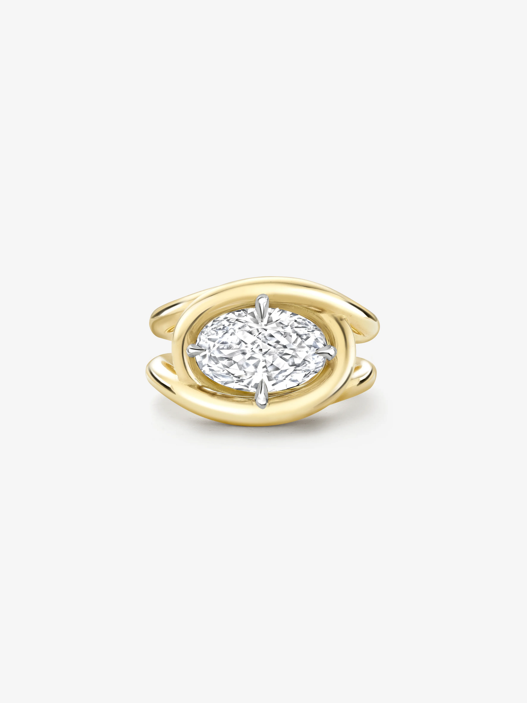 Twisted Gold 2.50ct Oval Diamond Ring  View 1