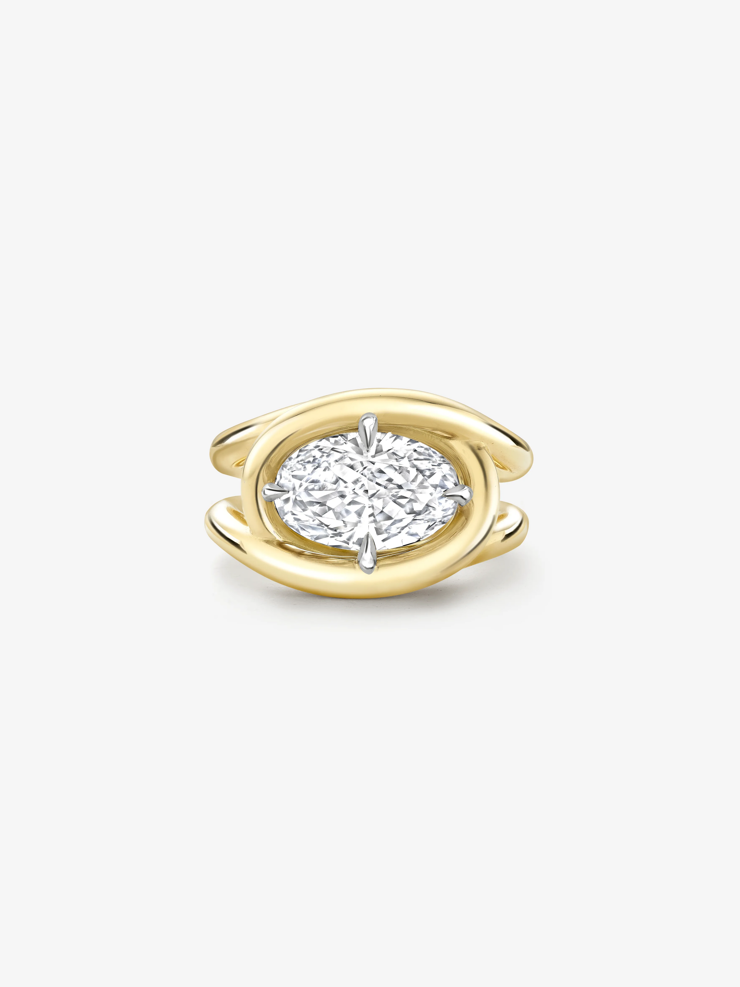 Twisted Gold 2.50ct Oval Diamond Ring View 1