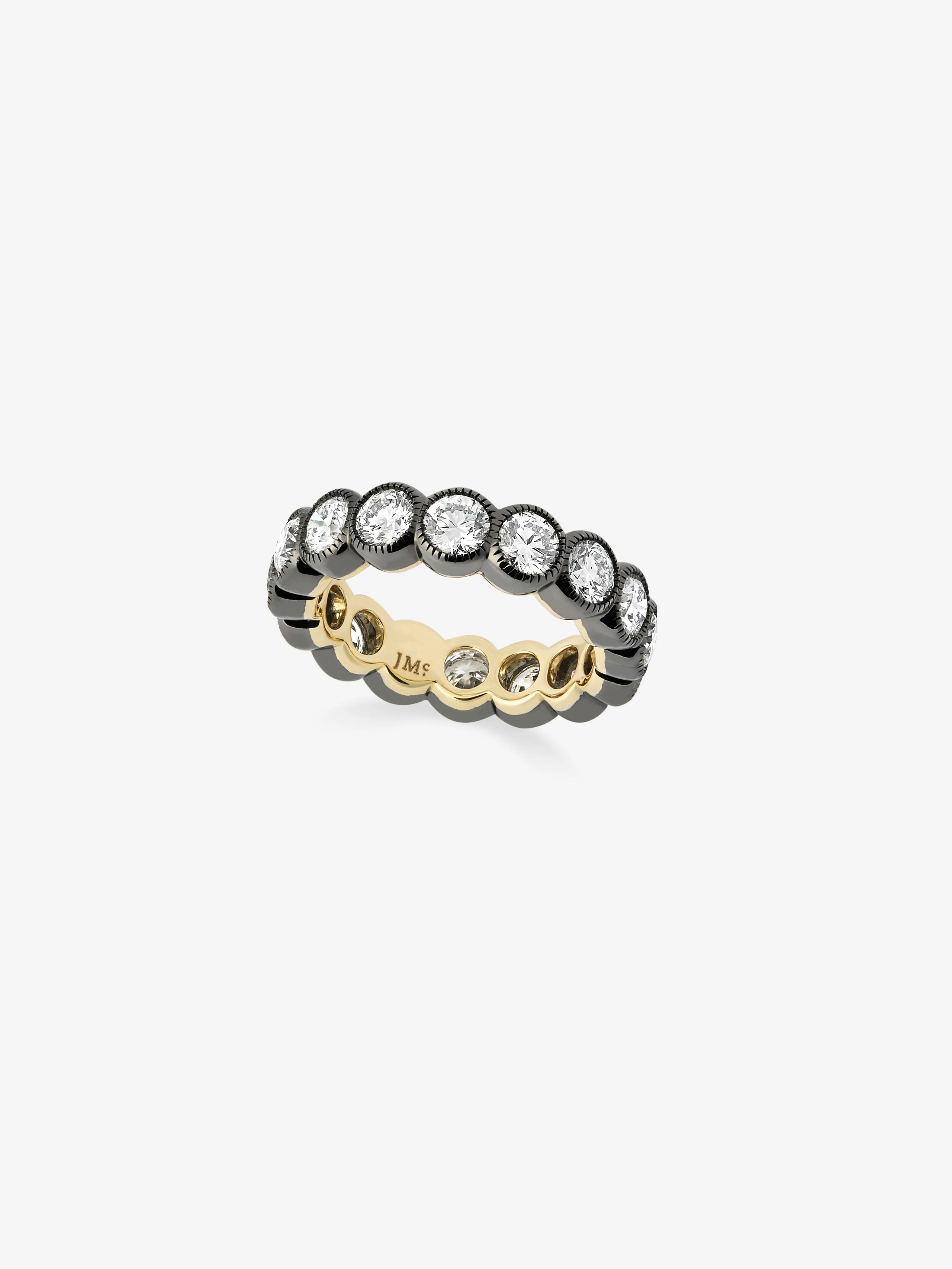 Small Round Diamond Millegrain Eternity Band View 1