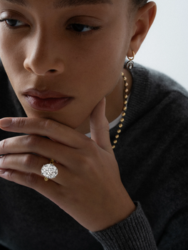 Georgian Loop 9.33ct Oval Diamond Ring