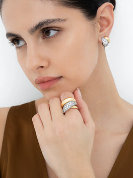 Rush Hour Diamond & Yellow Gold Triple Take Ring