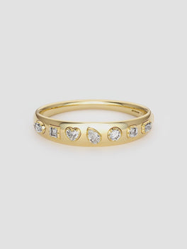 Diamond Cut-Down Yellow Gold Bangle